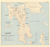 Leyte. Battle of Leyte Gulf October 1944. Philippines World War Two 1965 map
