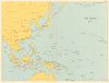 Pacific Ocean theatre 1944/45. World War 2 1965 old vintage map plan chart