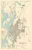 Mandalay town city plan in 1945. Burma Campaign. World War 2 1965 old map