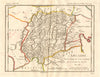 ANCIENT GREECE Arcadie (Arcadia). Antique map. Coloured. BARBIÉ DU BOCAGE 1790