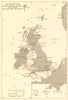 British Isles inshore U-boat campaign Sept 1944-May 1945. Sinkings. WW2 1961 map