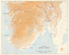World War 2 Norway Campaign. Sou Norway 1940. German Invasion 1952 old map