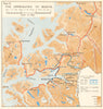World War 2 Norway Campaign. Narvik approaches 1940. German Invasion 1952 map
