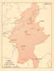 Burma superimposed on part of Europe. Myanmar 1961 old vintage map plan chart