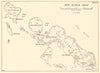 New Georgia Group, Solomon islands 1943. World War 2 Pacific 1961 old map