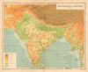 SOUTH ASIA RELIEF. India Burma Pakistan Orographical Features 1909 old map