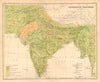 SOUTH ASIA. BRITISH INDIA Vegetation forest bush desert cultivated 1909 map