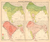 SOUTH ASIA. British India & Burma. Seasonal Temperatures 1909 old antique map
