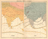 SOUTH ASIA. British India. Seasonal Winds and Isobars - January & July 1909 map