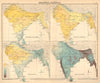 SOUTH ASIA. British India & Burma. Seasonal Rainfall 1909 old antique map