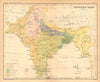 SOUTH ASIA. BRITISH INDIA. Prevailing Races. Dravidian Mongoloid Aryan 1909 map