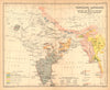 INDIA South Asia languages - non-Aryan. Dravidian Tibeto-Burman Munda 1909 map
