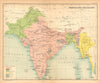 BRITISH INDIA. South Asia religions. Hindu Muslim Buddhist Animist Sikh 1909 map