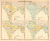 BRITISH INDIA Agricultural Produce. Cotton, Tea, Sesame & Linseed 1909 old map