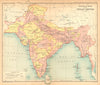 BRITISH INDIA Political Divisions. Native states 1909 old antique map chart