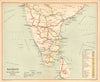 BRITISH INDIA RAILWAYS South. Tamil Nadu Karnataka Kerala Maharashtra 1909 map
