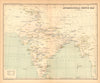 BRITISH INDIA Archaeological map. Buddhist Hindu & Muslim sites 1909 old