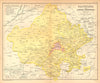 'Rajputana, with Ajmer-Merwara'. British India provinces. Rajasthan 1909 map