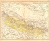 Nepal & part of Tibet. Himalayas. Kathmandu 1909 old antique map plan chart