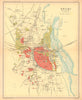 Delhi town city plan. Key buildings & Cantonment. British India 1909 old map