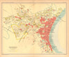 Benares/Varanasi town city plan. Ganges Ghats cantonment. British India 1909 map