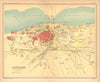 Cawnpore/Kanpur town city plan. Key buildings Cantonment. British India 1909 map