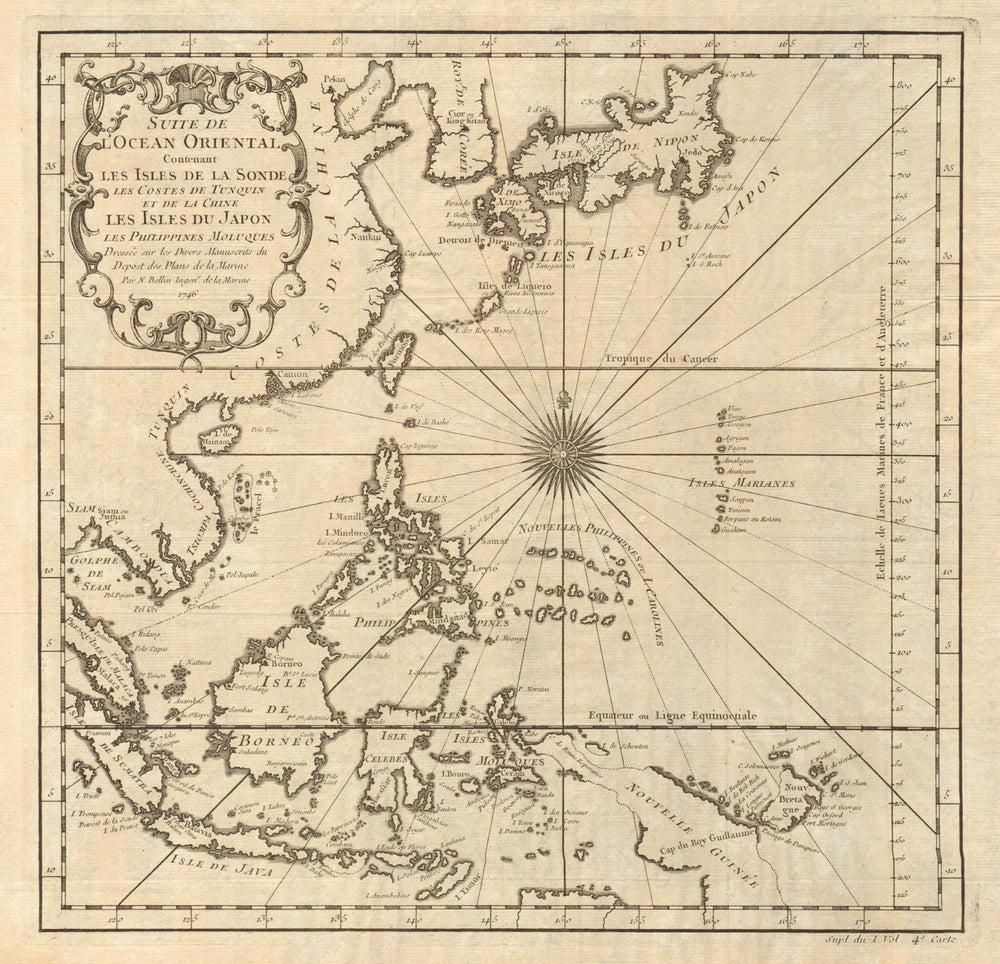 'Suite de l’Ocean Oriental…' East Asia/Indies. Western Pacific. BELLIN 1746 map