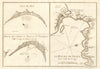 Cabo/Cape Verde islands. Praia bay/Ribeira Grande Santiago. Maio BELLIN 1746 map