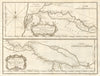 'Cours de la Rivière de Sanaga ou Sénégal'. Senegal River. BELLIN 1746 old map