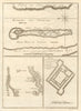 River Senegal estuary. Isle St. Louis. Fort St. Joseph. BELLIN 1746 old map