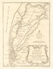'Cours de la Riviere du Senegal' river to the desert. BELLIN 1746 old map