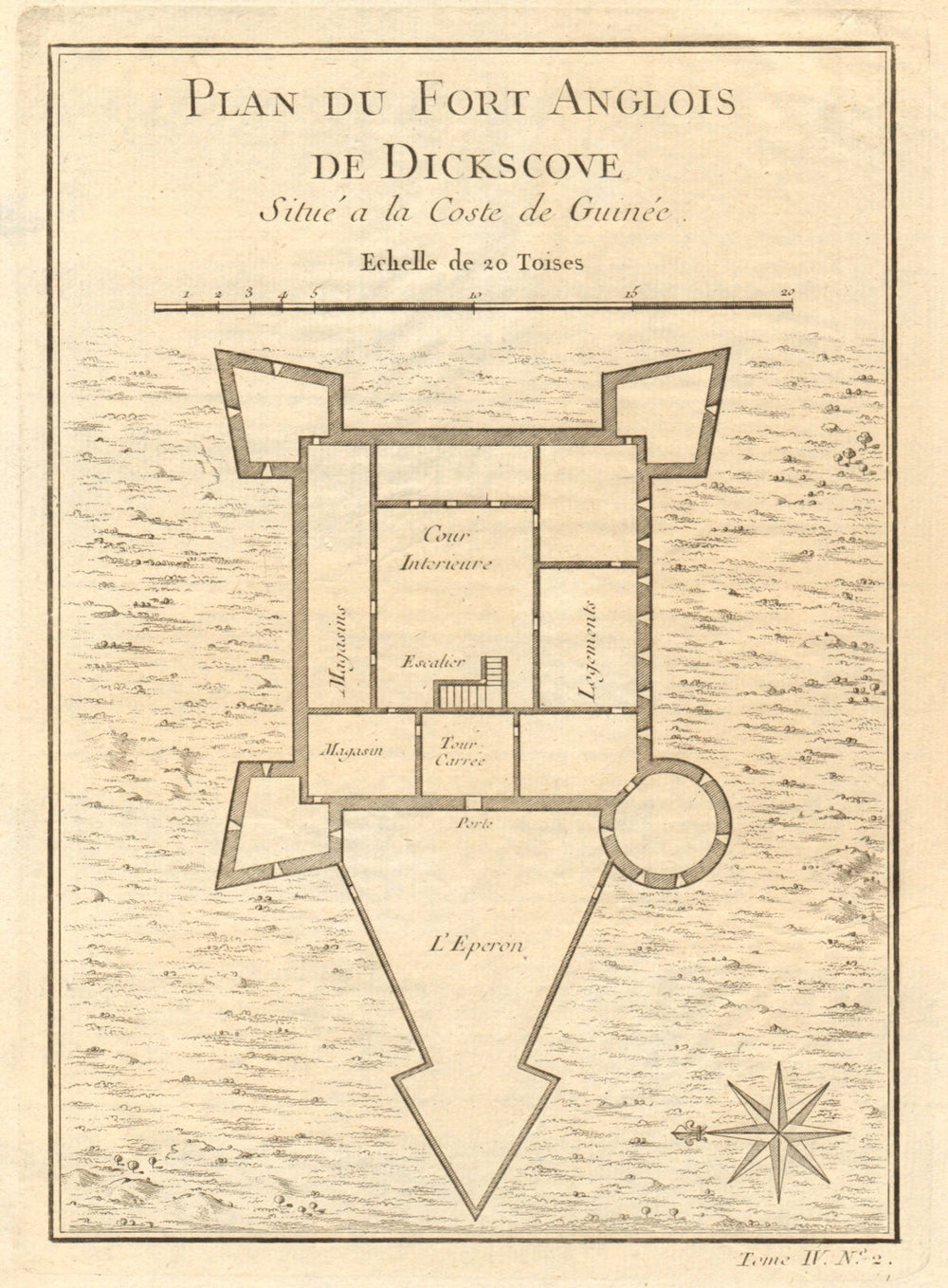 'Fort Anglois de Dickscove'. Dixcove/Metal Cross, Pokesu, Ghana. BELLIN 1747 map