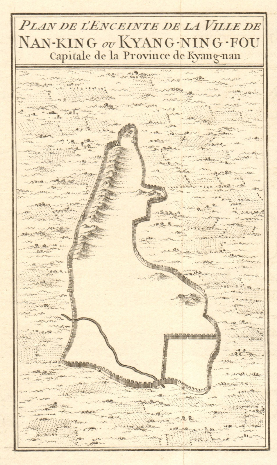 'L’Enceinte de la ville de Nanking…' Nanjing city wall, China. BELLIN 1748 map