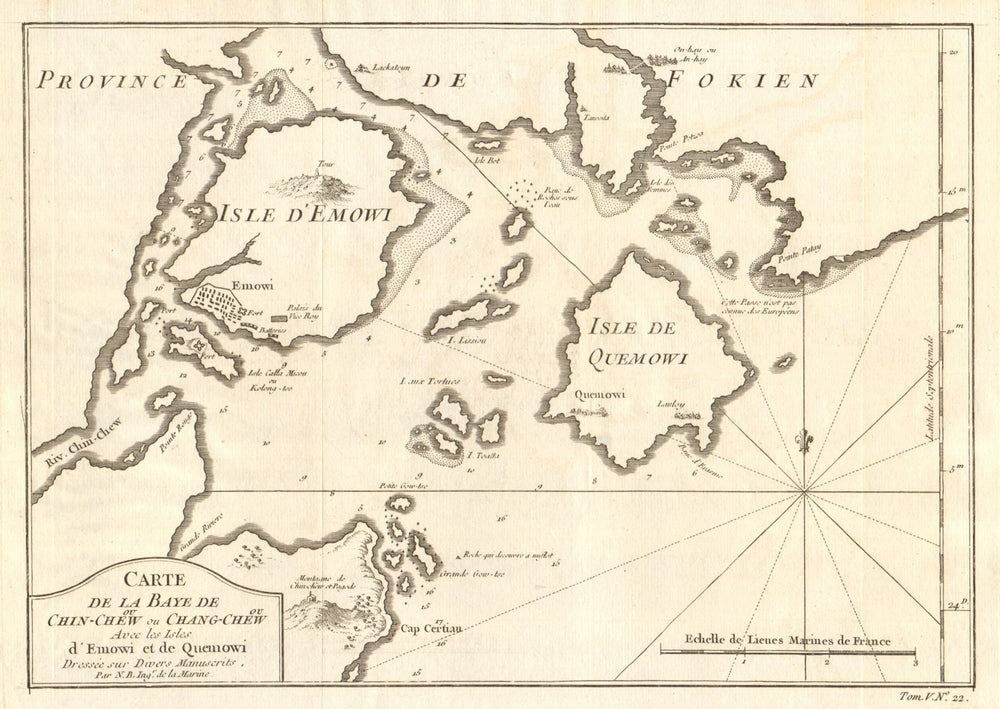 'Carte de la Baye de Chin-chew'. Zhangzhou & Xiamen, China. BELLIN 1748 map