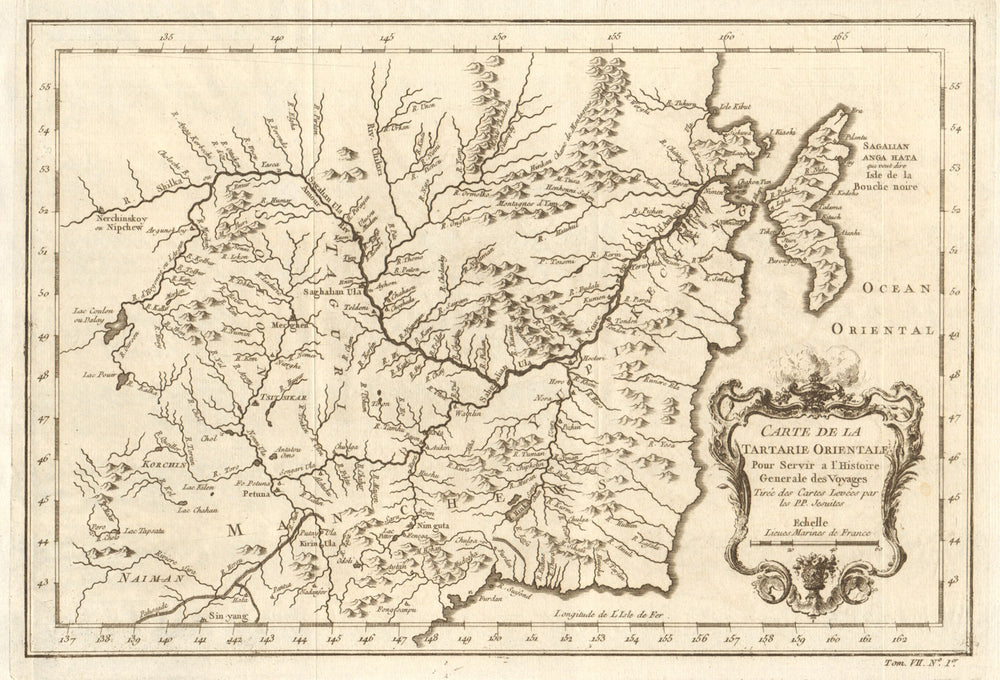 'Carte de la Tartarie Orientale'. Tartary China Russia Sakhalin. BELLIN 1749 map