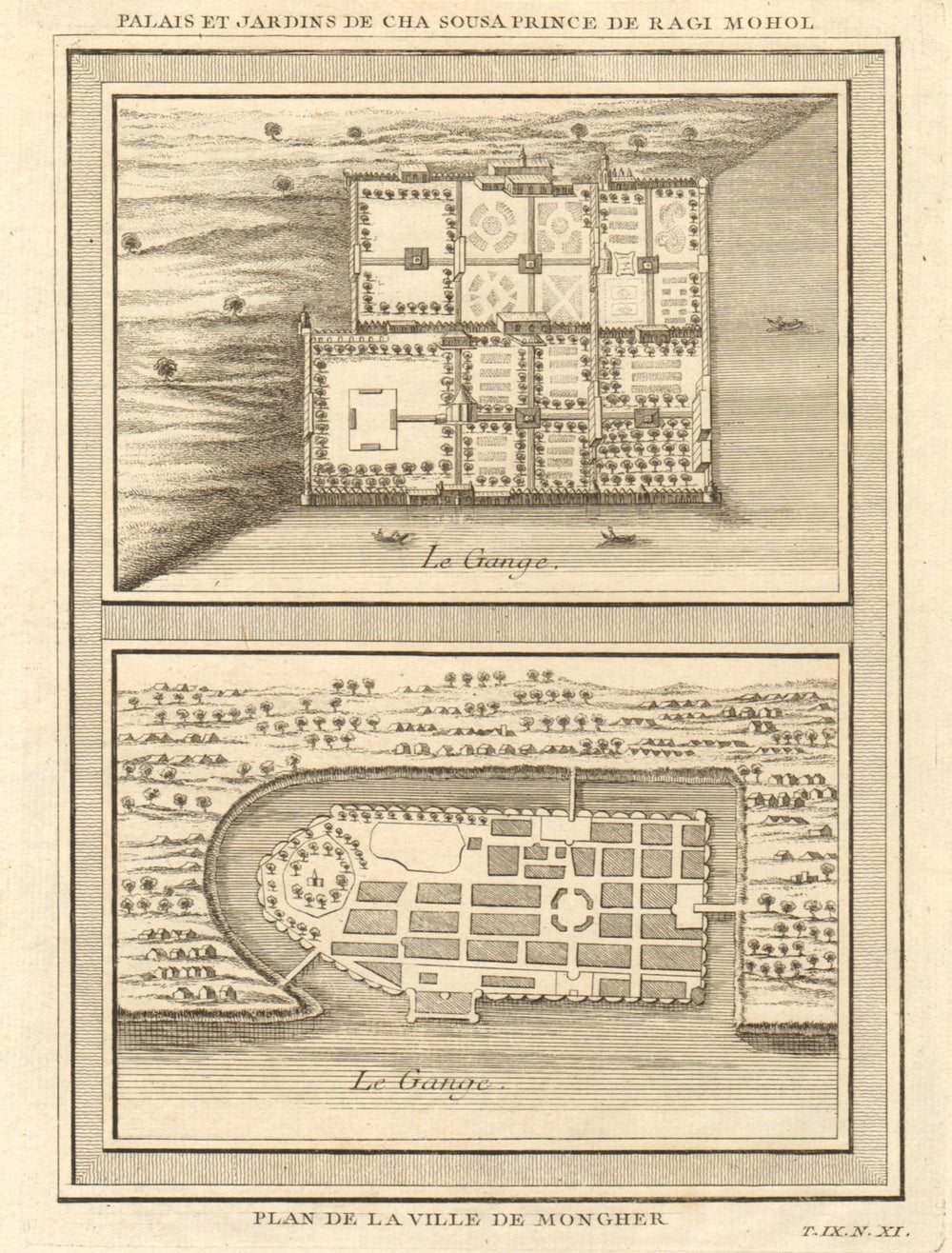 Sangi Dalan, Shah Shuja's Palace, Rajmahal. Munger plan, Bihar. BELLIN 1751 map
