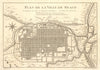'Plan de la Ville de Meaco'. Kyoto town city plan, Japan. BELLIN 1752 old map