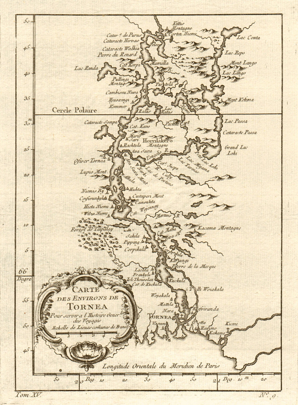 'Carte des environs de Tornea'. Tornio & Torne river. Finland. BELLIN 1759 map