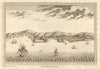 'Vue de Cananor'. View of Kannur from the sea, Kerala, India 1761 old print