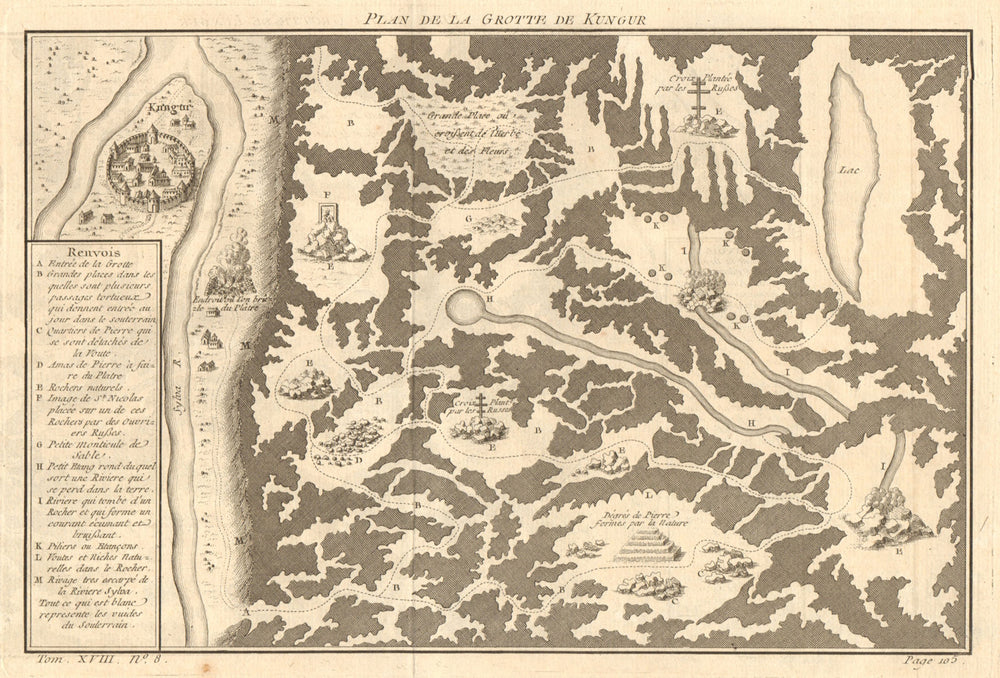 'Plan de la Grotte de Kungur'. Kungur Ice Cave Perm Krai Russia. BELLIN 1768 map