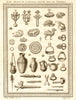 Vases, jewellery and tools found in Krasnoyarsk megaliths, Russia 1768 print