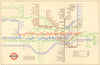 LONDON UNDERGROUND tube map plan. Middle Circle. Addison/Uxbridge Rd. BECK 1945