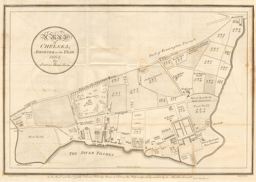 "Map of Chelsea surveyed in the year 1664 by James Hamilton". FAULKNER 1810