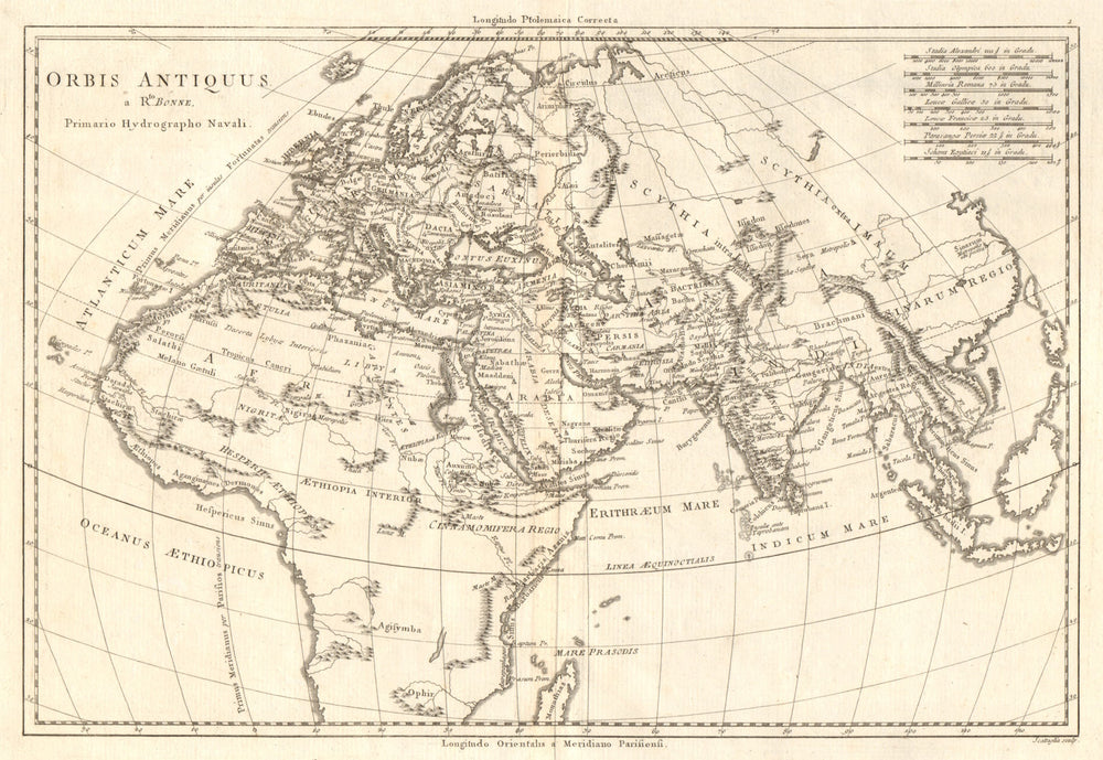 Orbis Antiquus. The Ancient World. Europe Africa Asia. BONNE 1789 old map