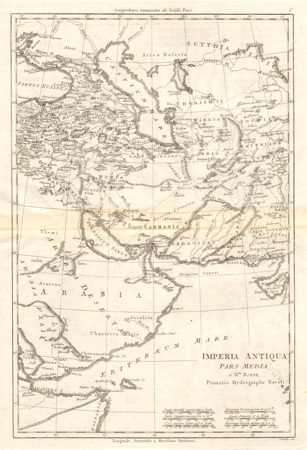 Imperia Antiqua, pars Media. Empire of Alexander the Great. BONNE 1789 old map