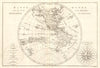 Mappe-monde sur le plan d’un Méridien, hemisphere Occidental. BONNE 1789