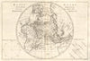 Mappe-monde sur un plan horisontal… à 45°N hemisphere Oriental. BONNE 1789