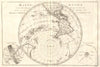 Mappe-monde sur un plan horisontal… à 45°S hemisphere Occidental. BONNE 1789