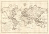 Carte générale de toutes les parties connues de la… terre. World. BONNE 1789 map