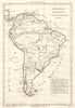 Amerique Meridionale. Antique map of South America. BONNE 1789 old
